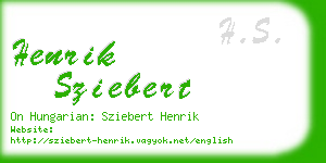 henrik sziebert business card